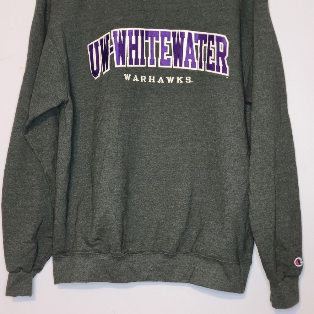 UW-Whitewater Champion Grey Crewneck Size Large